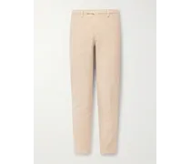 Pantaloni slim-fit in velluto a coste di cotone e modal stretch