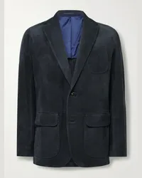 Sid Mashburn Blazer destrutturato in camoscio Butcher Blu