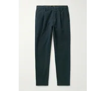Pantaloni a gamba affusolata in fustagno di cotone stretch con pinces