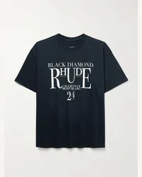 RHUDE T-shirt in jersey di cotone con logo Black Diamond Nero