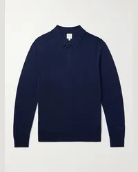 Paul Smith Polo in lana merino con ricamo Blu