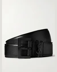 Saint Laurent 3cm Full-Grain Leather Belt Nero