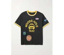 T-shirt in jersey di cotone con applicazione e stampa Discount Taxi