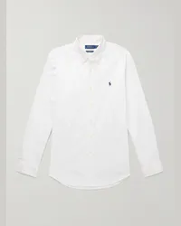 Ralph Lauren Camicia in twill di cotone con collo button-down e logo ricamato Bianco