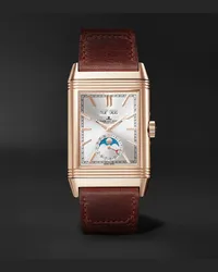 Jaeger-LeCoultre Orologio 49,4 mm x 29,9 mm in oro rosa 18 carati con cinturino in pelle Reverso Tribute Duoface Calendar, N. rif. Q391253 Argento