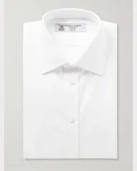 Turnbull & Asser Camicia in cotone bianco con doppio polsino Bianco