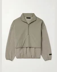 Fear of God Felpa in shell e pile di misto cotone a strati con mezza zip Grigio