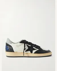 Golden Goose Sneakers in pelle e shell effetto consumato Ball Star Nero