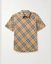 Burberry Camicia in popeline di cotone a quadri Neutri