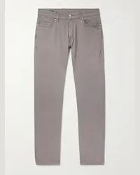 Peter Millar Pantaloni slim-fit in twill di misto Lyocell TENCEL™ e cotone stretch Wayfare Grigio