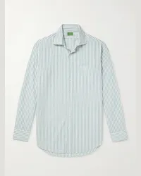 Sid Mashburn Camicia in chambray di cotone a righe Blu