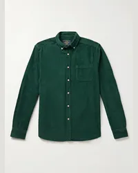 Portuguese Flannel Camicia in velluto a coste di cotone con collo button-down Lobo Verde