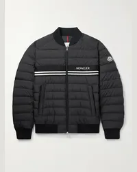 Moncler Piumino bomber trapuntato in shell con righe Nero