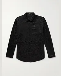 Versace Camicia in raso jacquard Nero