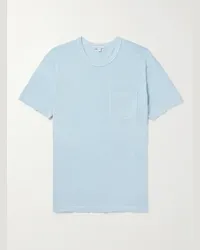 James Perse T-shirt in jersey di cotone pettinato Blu