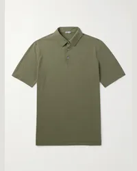 Incotex Polo slim-fit in jersey IceCotton Zanone Verde