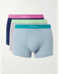 Paul Smith Confezione da tre boxer in cotone biologico stretch Blu