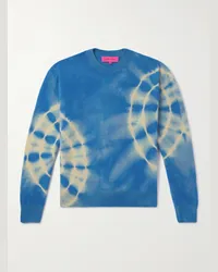 The Elder Statesman Pullover in cashmere tie-dye Spiral City Tranquility Blu