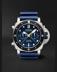 OFFICINE PANERAI Submersible Mike Horn Limited Edition Automatic Flyback Chronograph 47mm Titanium and Rubber Watch, Ref. No. PAM01291 Blu