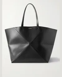 Loewe Tote bag extra-large in pelle a pannelli Puzzle Fold Nero