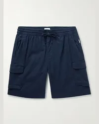 Onia Shorts cargo a gamba dritta in misto lino con coulisse Blu