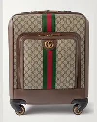 Gucci Trolley in tela spalmata con stampa e finiture in pelle Savoy Neutri