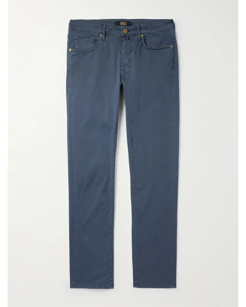 Incotex Pantaloni slim-fit in misto cotone Blu