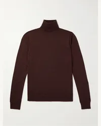 PURDEY Pullover a collo alto slim-fit in cashmere Marrone