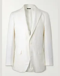 Loro Piana Blazer in misto lino e seta Bianco