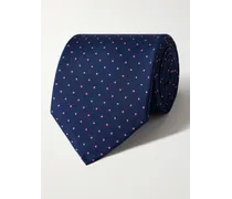 Cravatta in twill di seta a pois, 7,5 cm