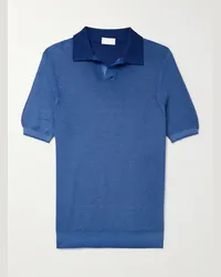 Altea Polo slim-fit in cotone piqué Blu