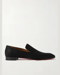 Christian Louboutin Mocassini in lana con finiture in gros-grain Dandelion Nero