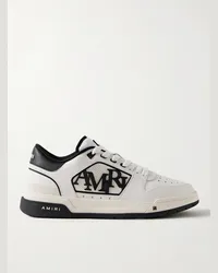 Amiri Sneakers in pelle con finiture in gomma e camoscio con logo applicato Classic Low Bianco