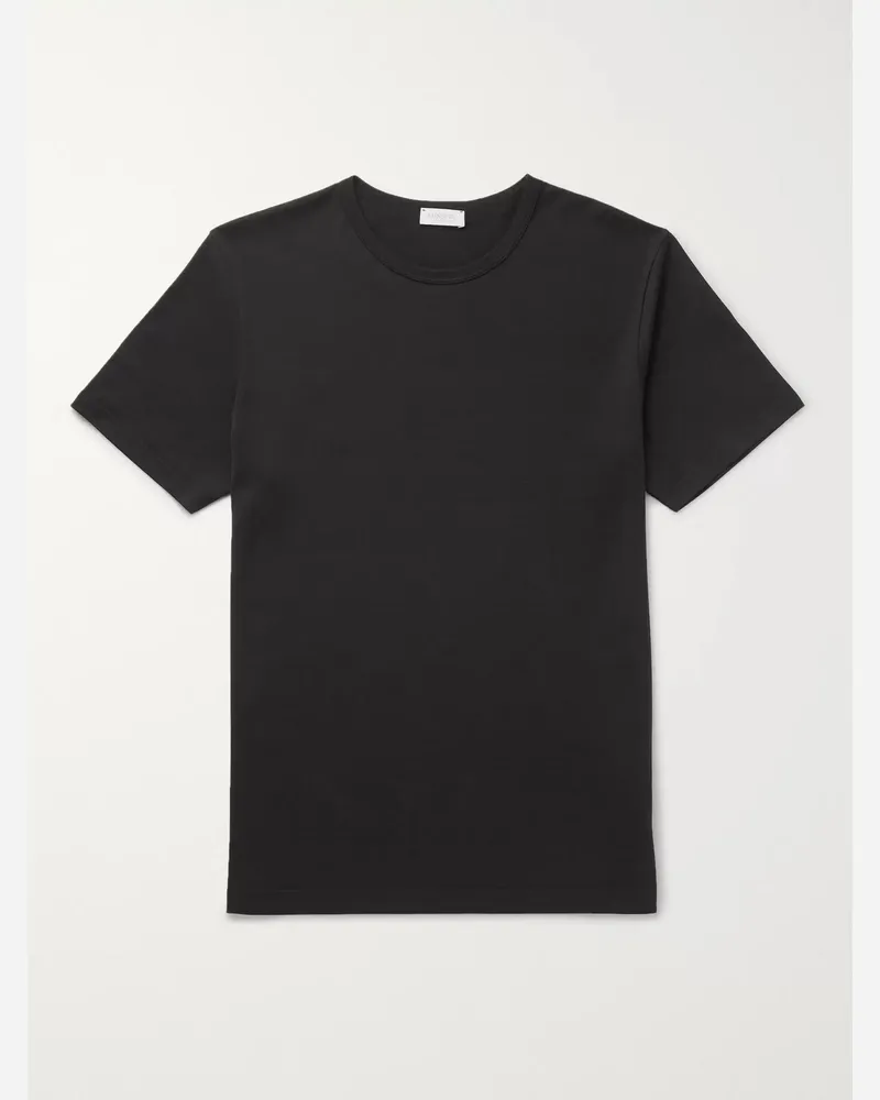 Sunspel T-shirt slim-fit in jersey di cotone Nero