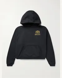 RHUDE Felpa in jersey di cotone con cappuccio e logo Cresta Nero