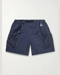 Nike Shorts a gamba dritta in nylon con finiture in mesh e cintura ACG Snowgrass Blu