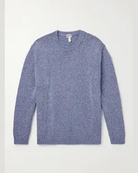 Massimo Alba Pullover in misto cotone e lino Billy Blu