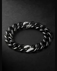 SHAY Link White Gold, Ceramic and Diamond Bracelet Nero