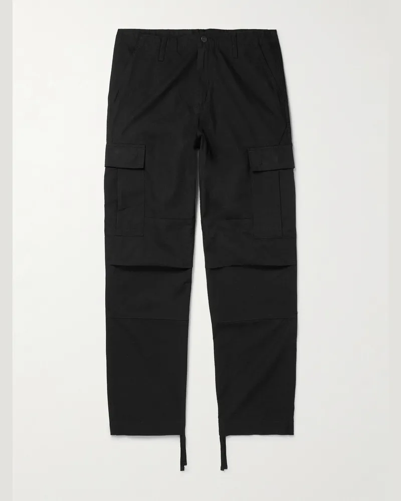 Carhartt WIP Pantaloni cargo a gamba dritta in cotone ripstop Nero