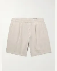 Rag & Bone Shorts a gamba dritta in lino con pinces Elliot Neutri