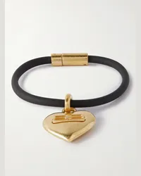 Balenciaga Gold-Tone and Rubber Bracelet Oro