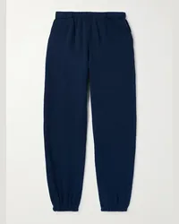 The Elder Statesman Pantaloni sportivi a gamba dritta in jersey di misto cotone e cashmere Blu