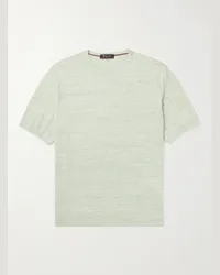 Loro Piana T-shirt in misto lino e seta Verde