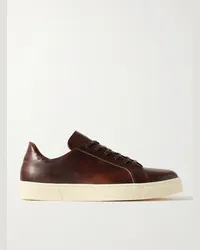 George Cleverley Sneakers in pelle brunita Jack II Marrone