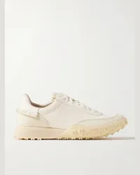 Visvim Sneakers in camoscio con finiture in pelle e frange Hospoa Neutri