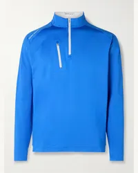 Peter Millar Maglia da golf in jersey tecnico riciclato stretch con mezza zip Verge Blu