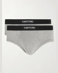 Tom Ford Confezione da due slip in misto cotone e modal stretch Grigio