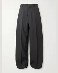 Acne Studios Pantaloni gessati a gamba larga in twill Grigio