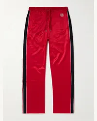 Loewe Pantaloni sportivi a gamba dritta in jersey tecnico con righe e logo ricamato Rosso