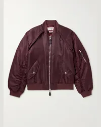 Alexander McQueen Bomber convertibile in shell Harness Sleve Bordeaux